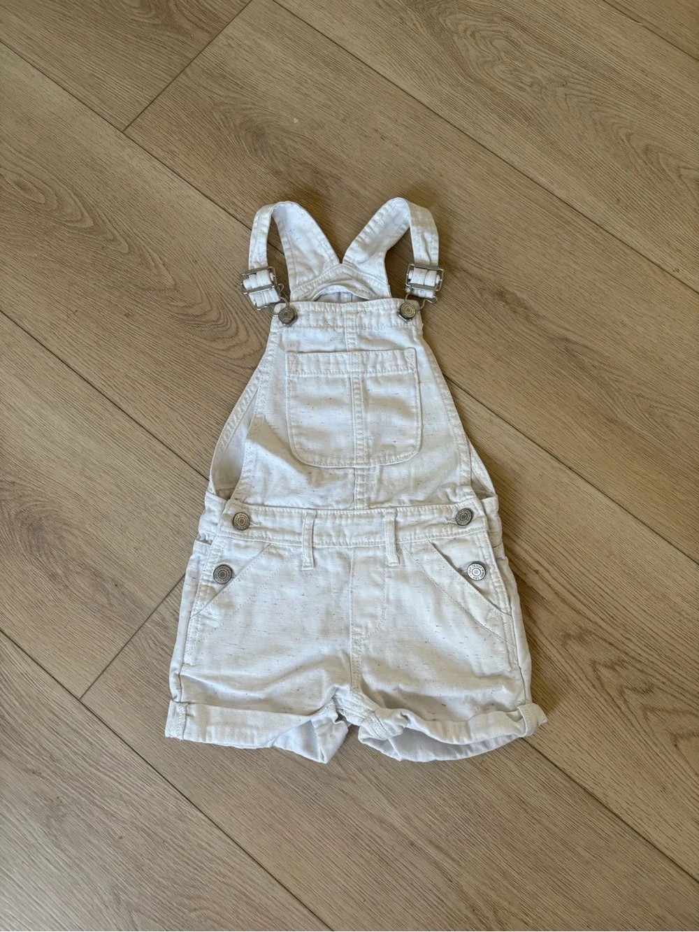 GAP White Kids Short Overalls with Bib Pocket